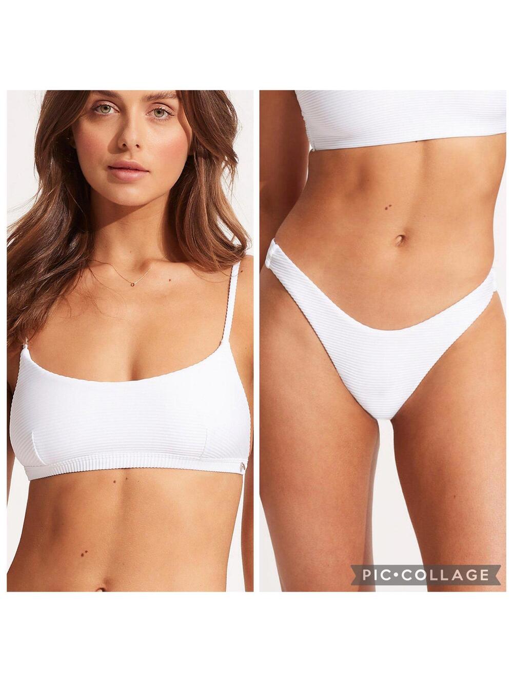 Seafolly Essentials Bralette Bikini Top White US 6